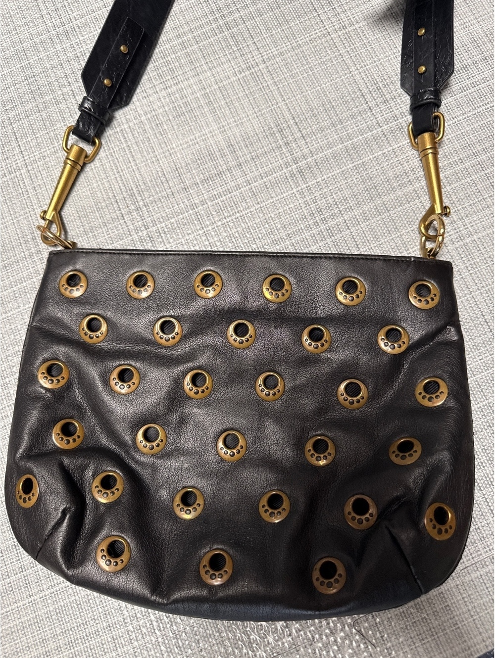 Vintage Coblentz Black Leather Shoulder Bag w/ Charles & Keith Strap